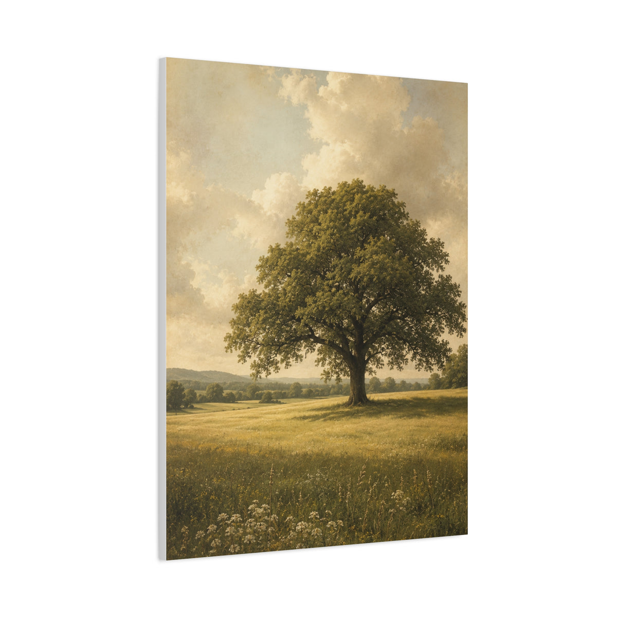 Golden Meadow Lone Tree Landscape Trees Wall Art & Canvas Print