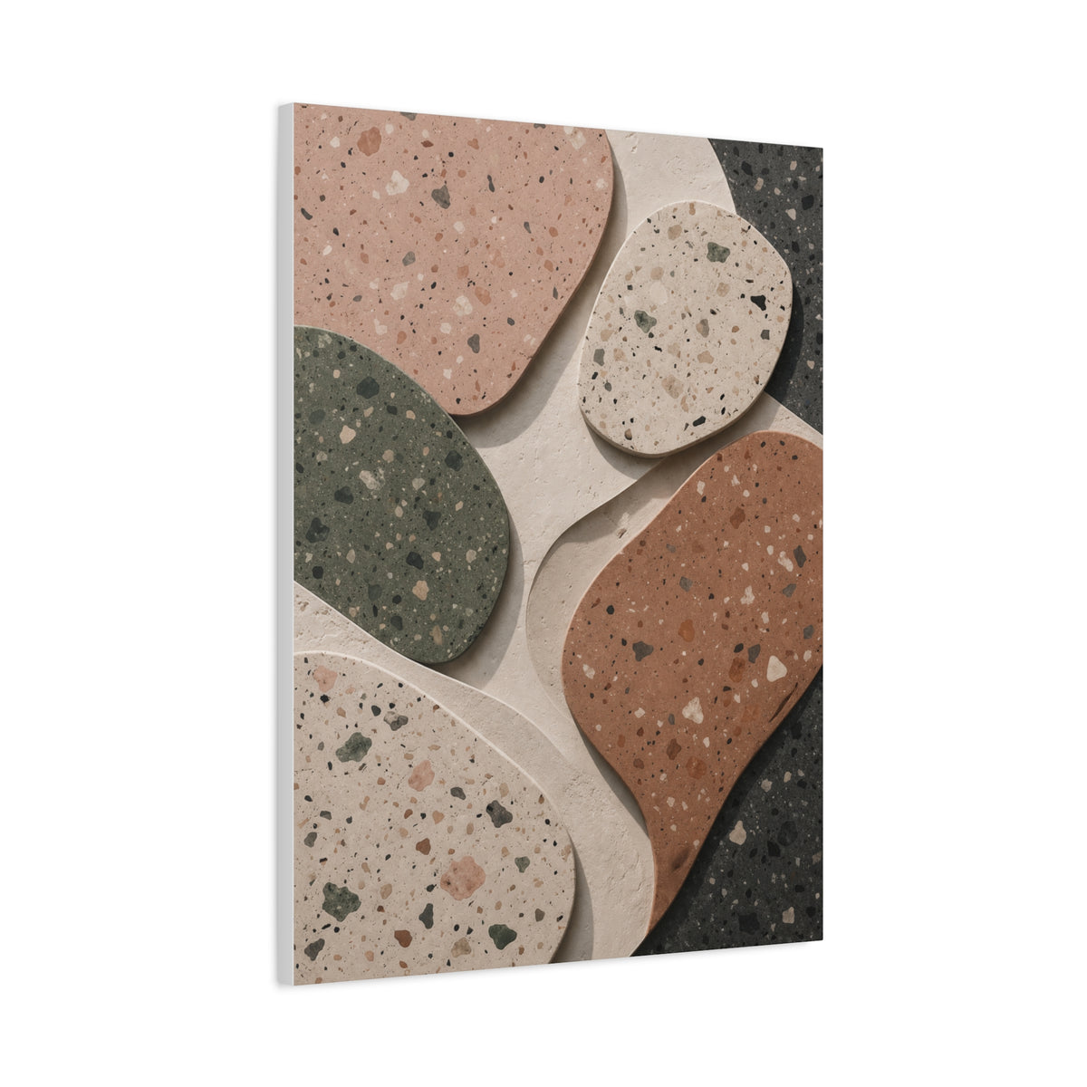 Terrazzo Pebble Abstract Composition Wall Art & Canvas Print