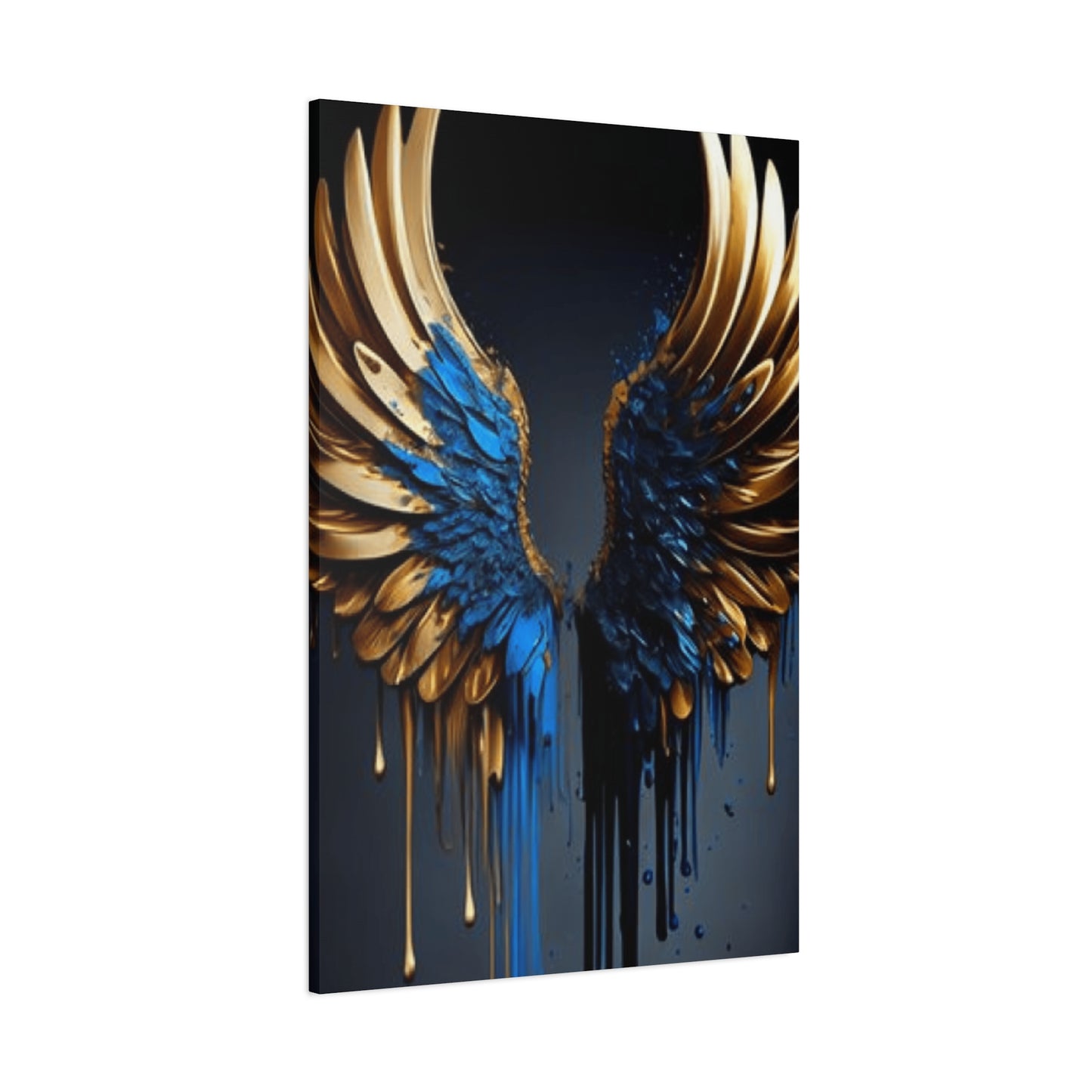 Gold and Blue Angel Wings Wall Art & Canvas Prints
