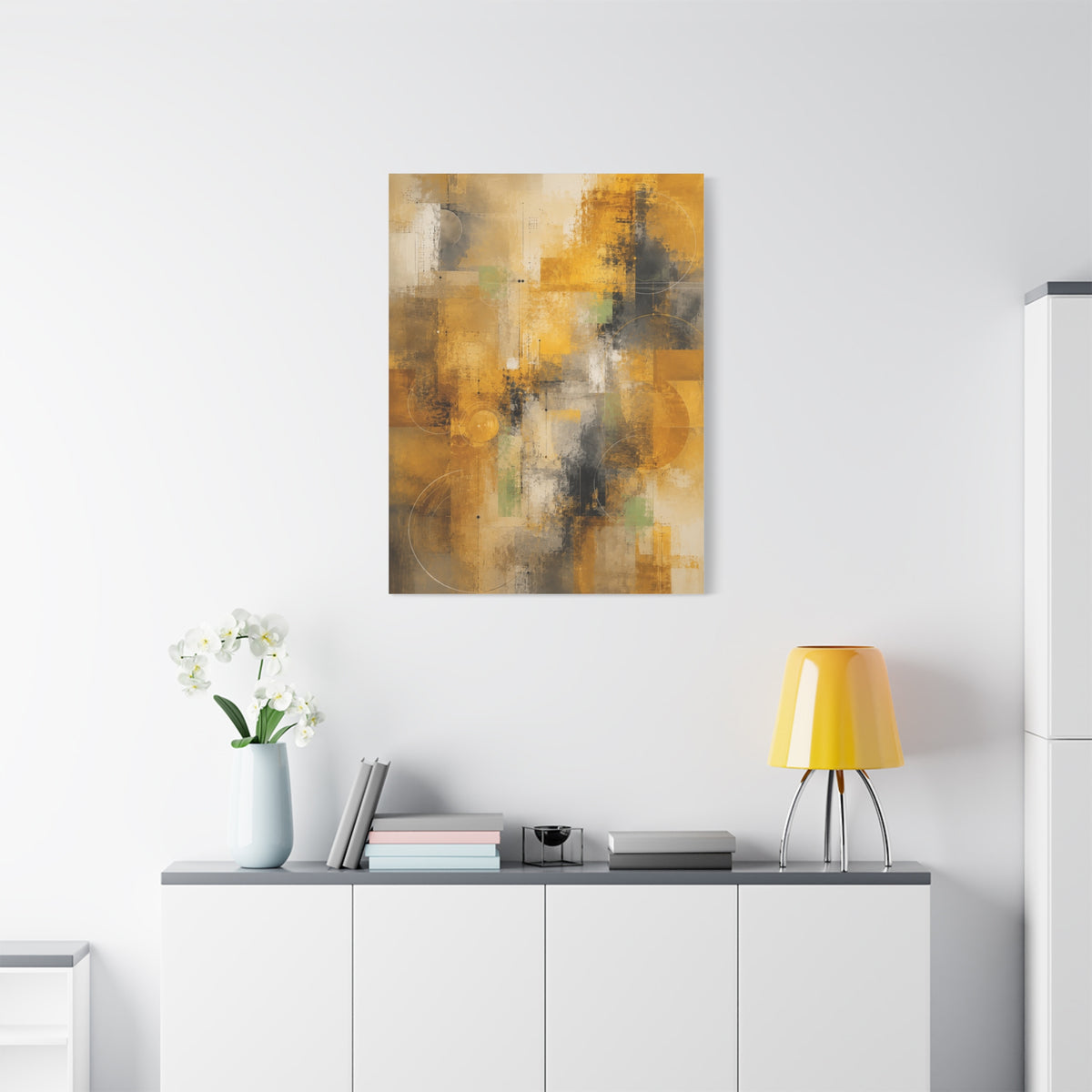 Abstract Golden Urban Texture Composition Wall Art & Canvas Print