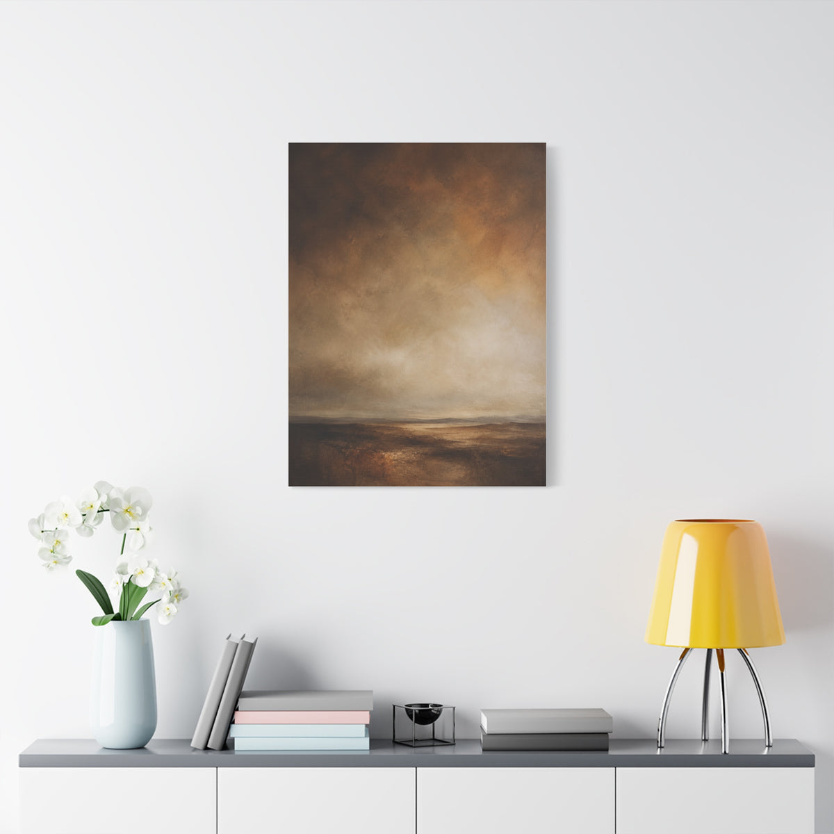 Earthy Brown Horizon Abstraction Wall Art & Canvas Print