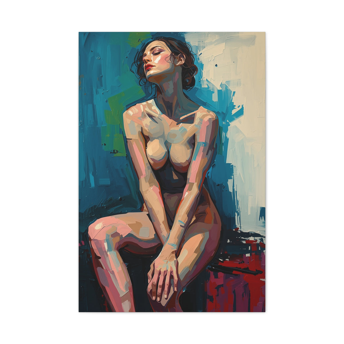 Contemporary Abstract Nude Portrait Wall Art & Canvas Print