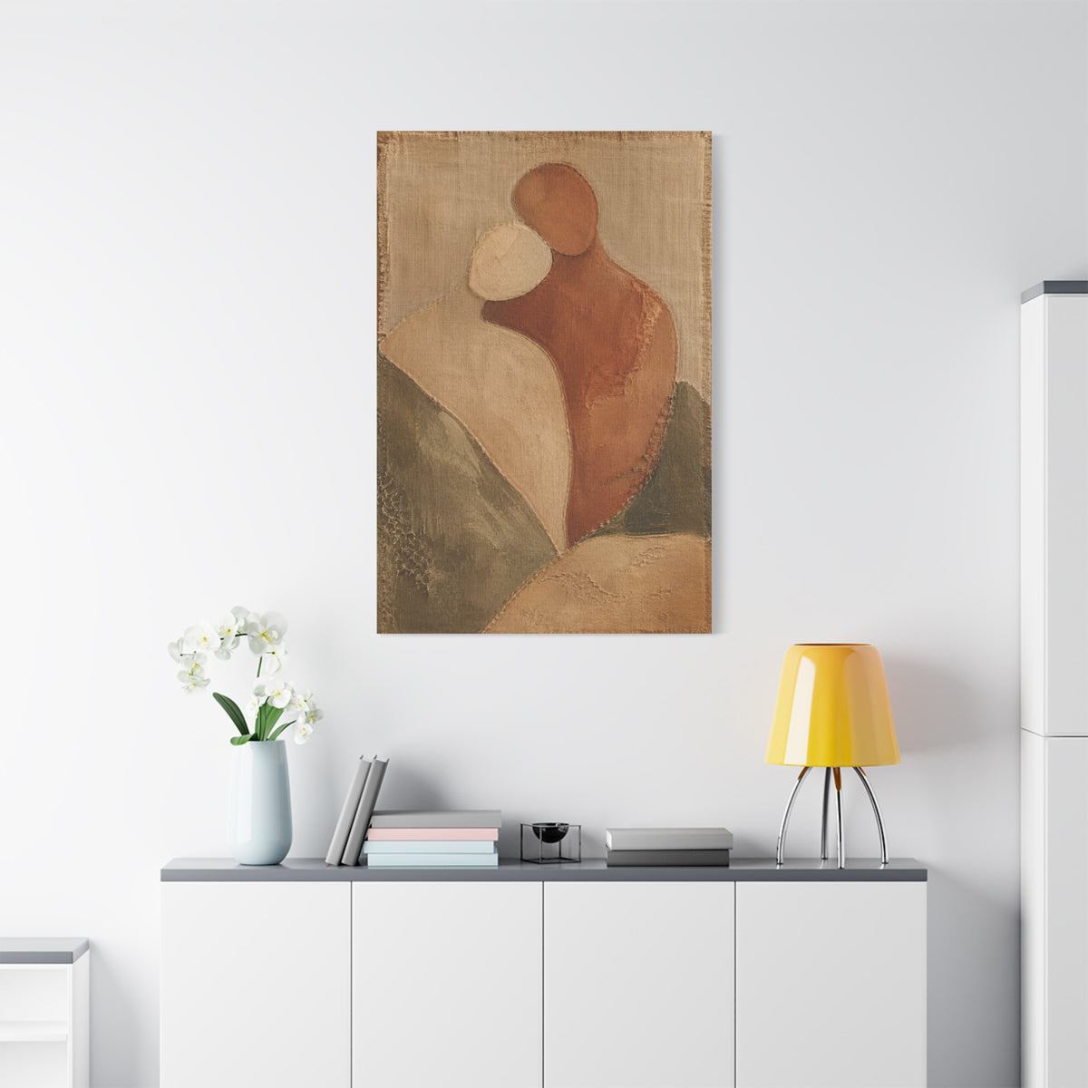 Minimal Abstract Embrace Romance Wall Art & Canvas Print