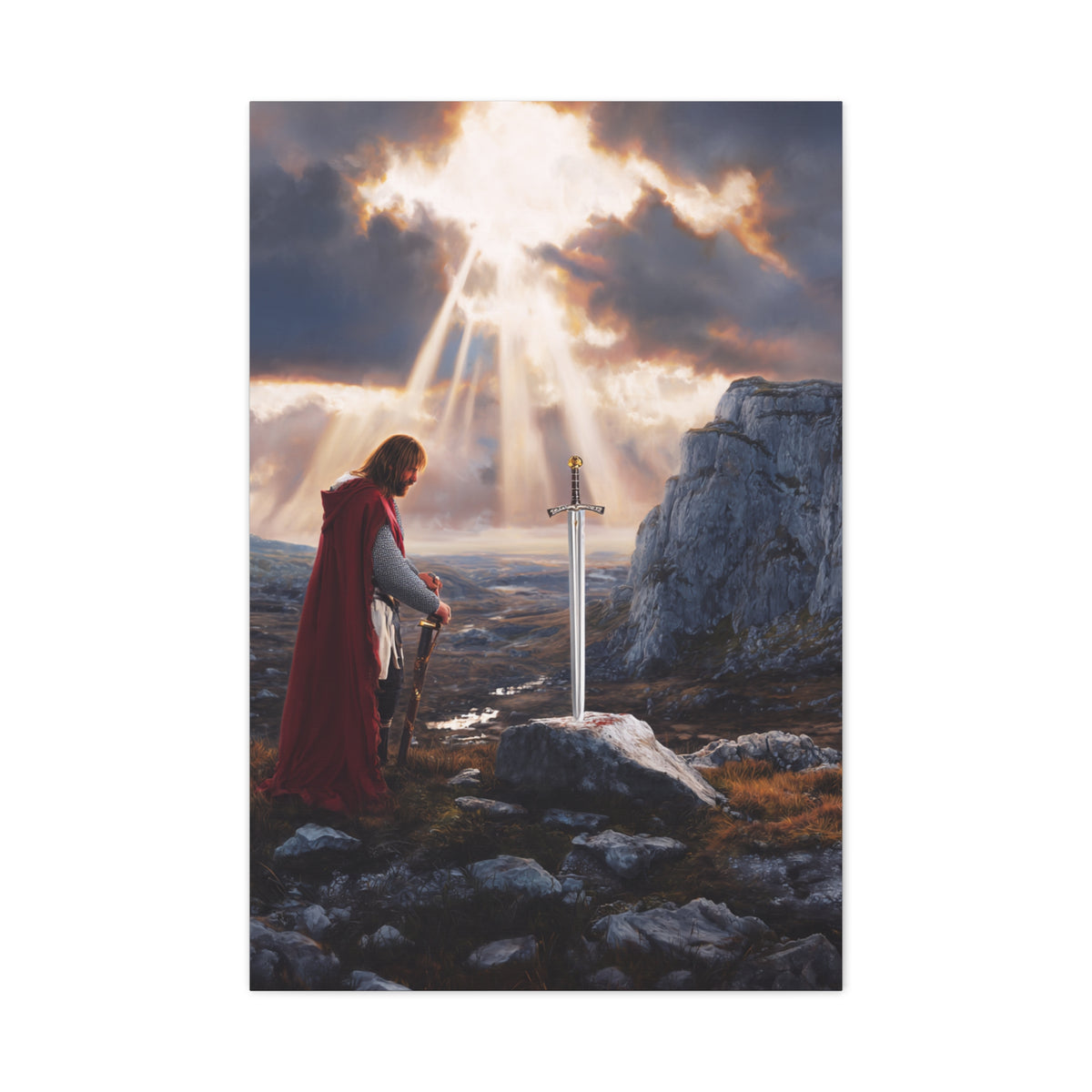 King Arthur and the Sword Excalibur Sacred Moment Wall Art & Canvas Print