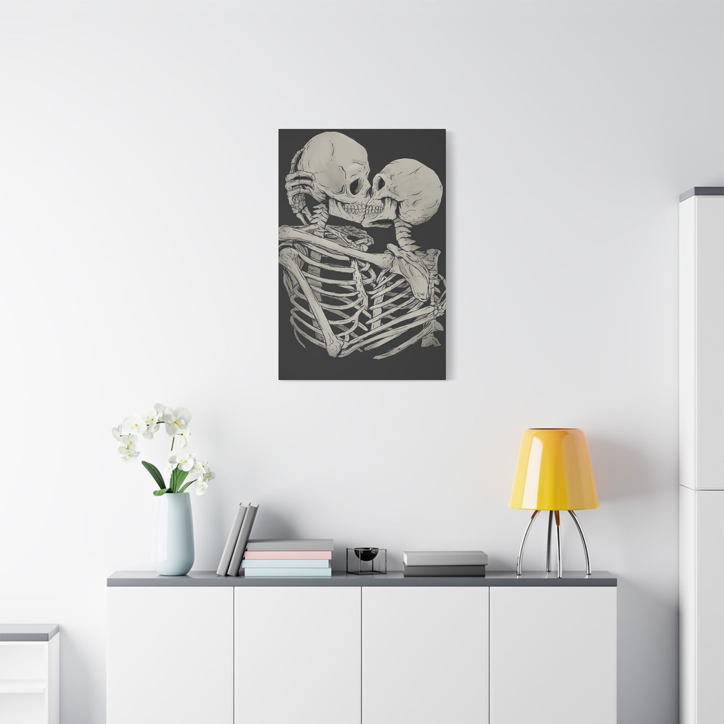 Kissing Skeleton Wall Art & Canvas Prints