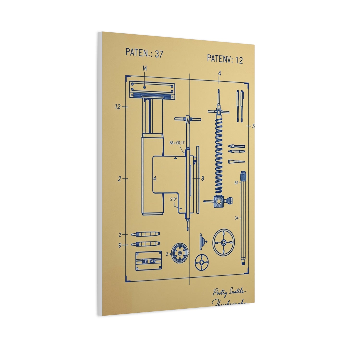 Blueprint & Patent Sketches Art Refined Canvas Wall Art & Canvas Print