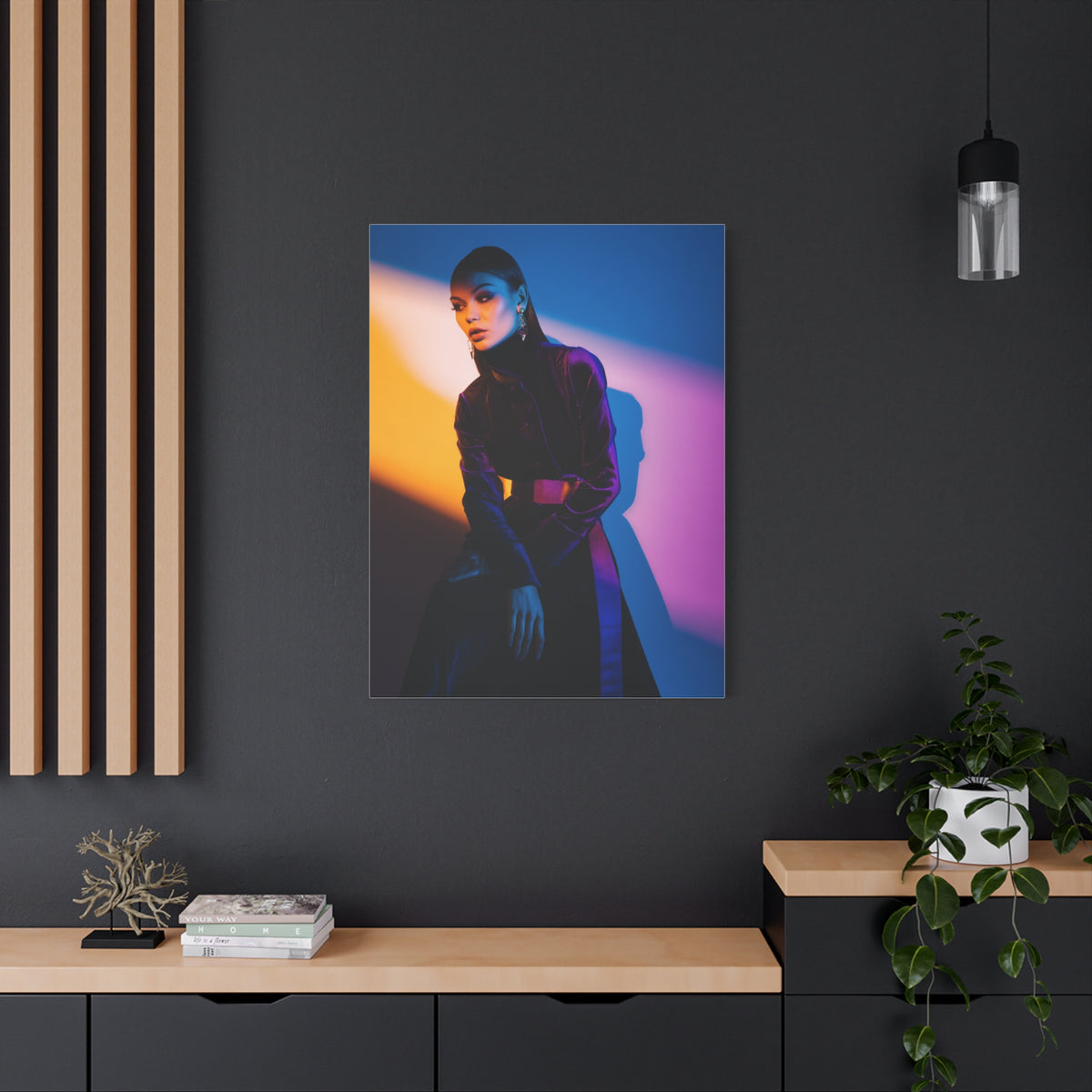 Editorial Fashion Color Shadow Portrait Wall Art & Canvas Print