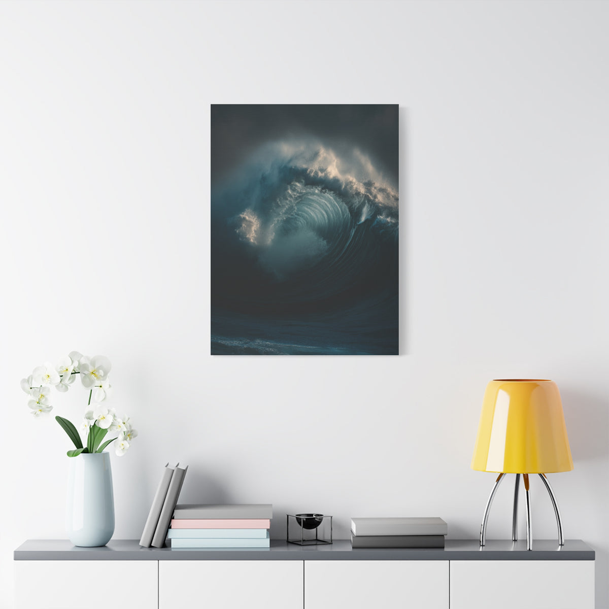 Powerful Ocean Wave Curling in Dramatic Motion Wall Art & Canvas Print