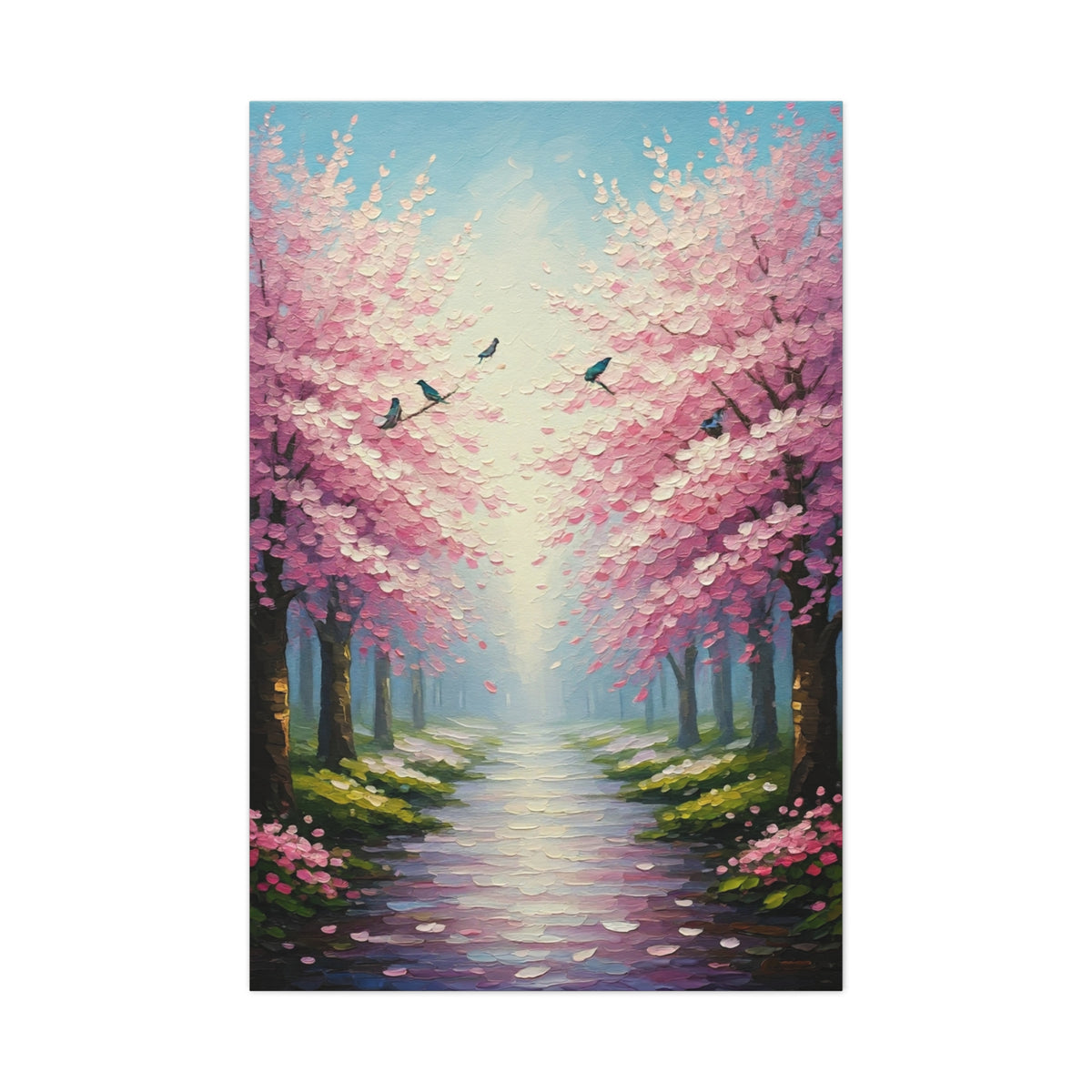 Contemporary Sakura Garden Painting Wall Art & Canvas Prints