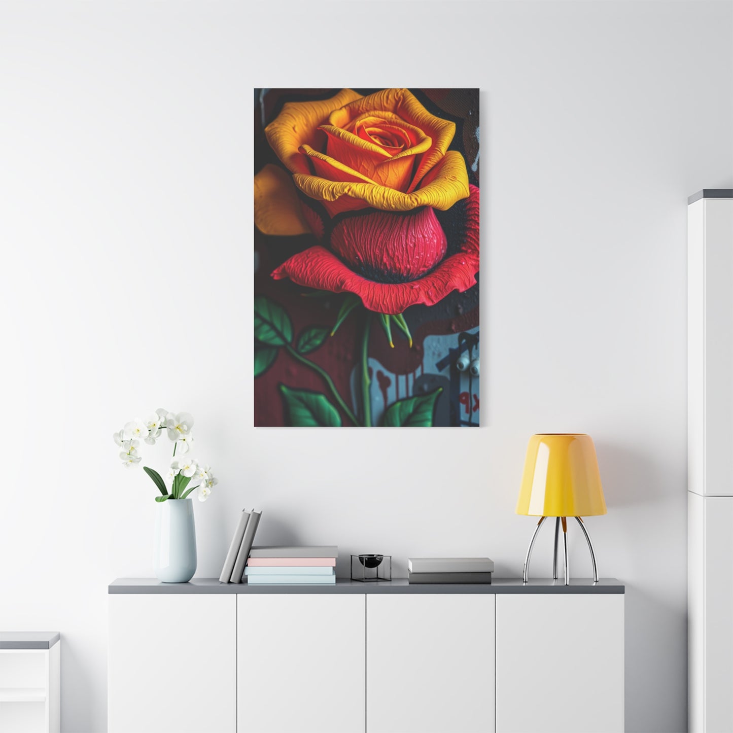 Opulent Petal Graffiti Canvas Wall Art & Canvas Print