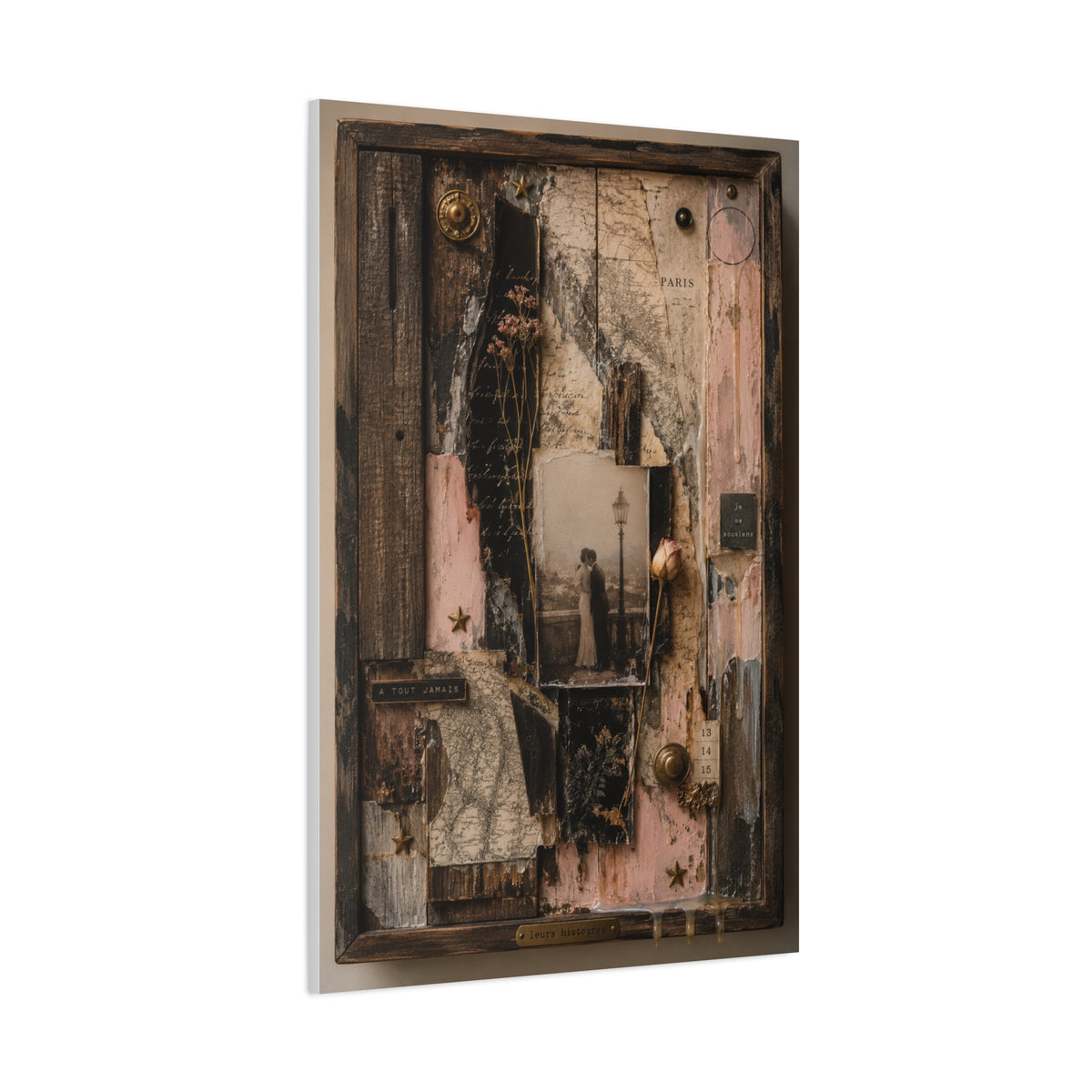Vintage Love Story Collage Keepsake Wall Art & Canvas Print