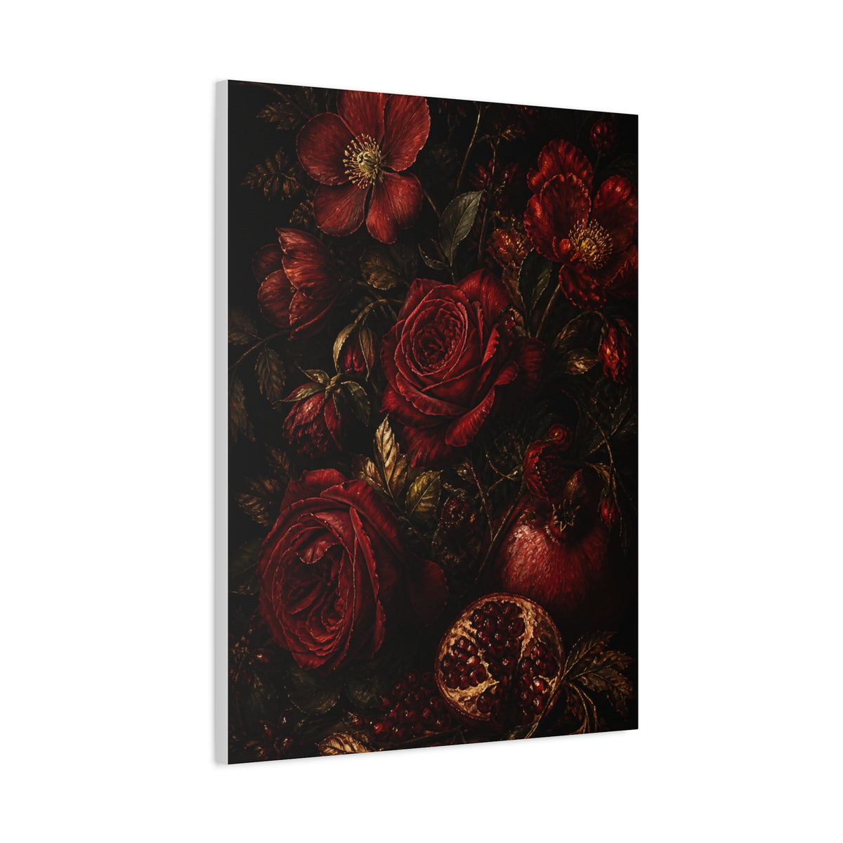 Dark Red Botanical Still Life Wall Art & Canvas Print