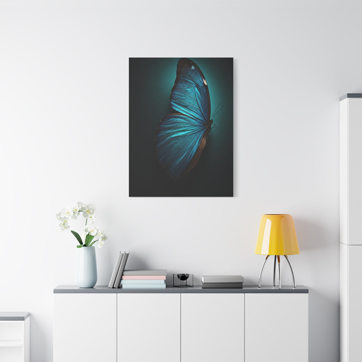 Blue Morpho Butterfly Side Profile Study Wall Art & Canvas Prints