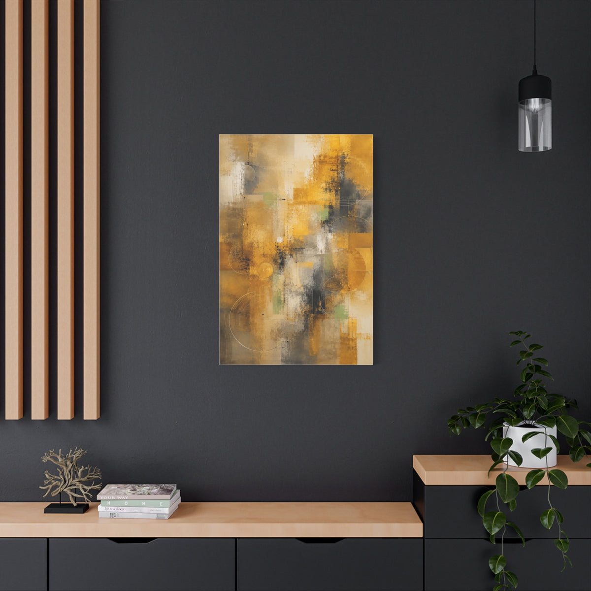 Abstract Golden Urban Texture Composition Wall Art & Canvas Print