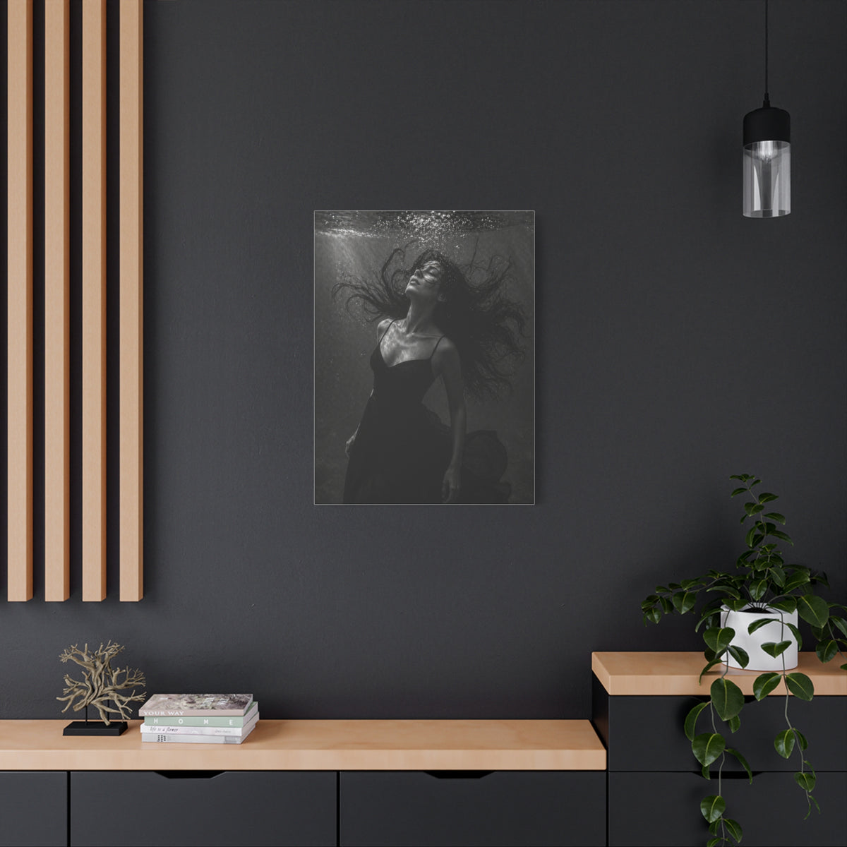 Submerged Black and White Portrait Wall Art & Canvas Print