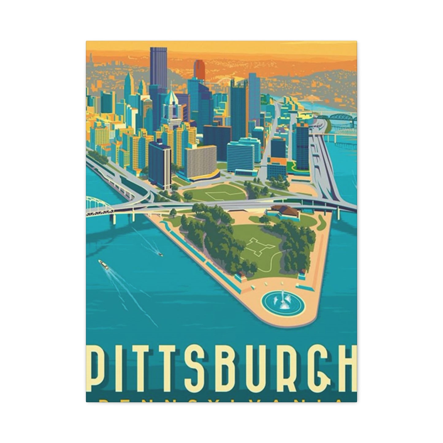 Pittsburgh Graffiti Steel Bridges Poster Wall Art & Canvas Prints