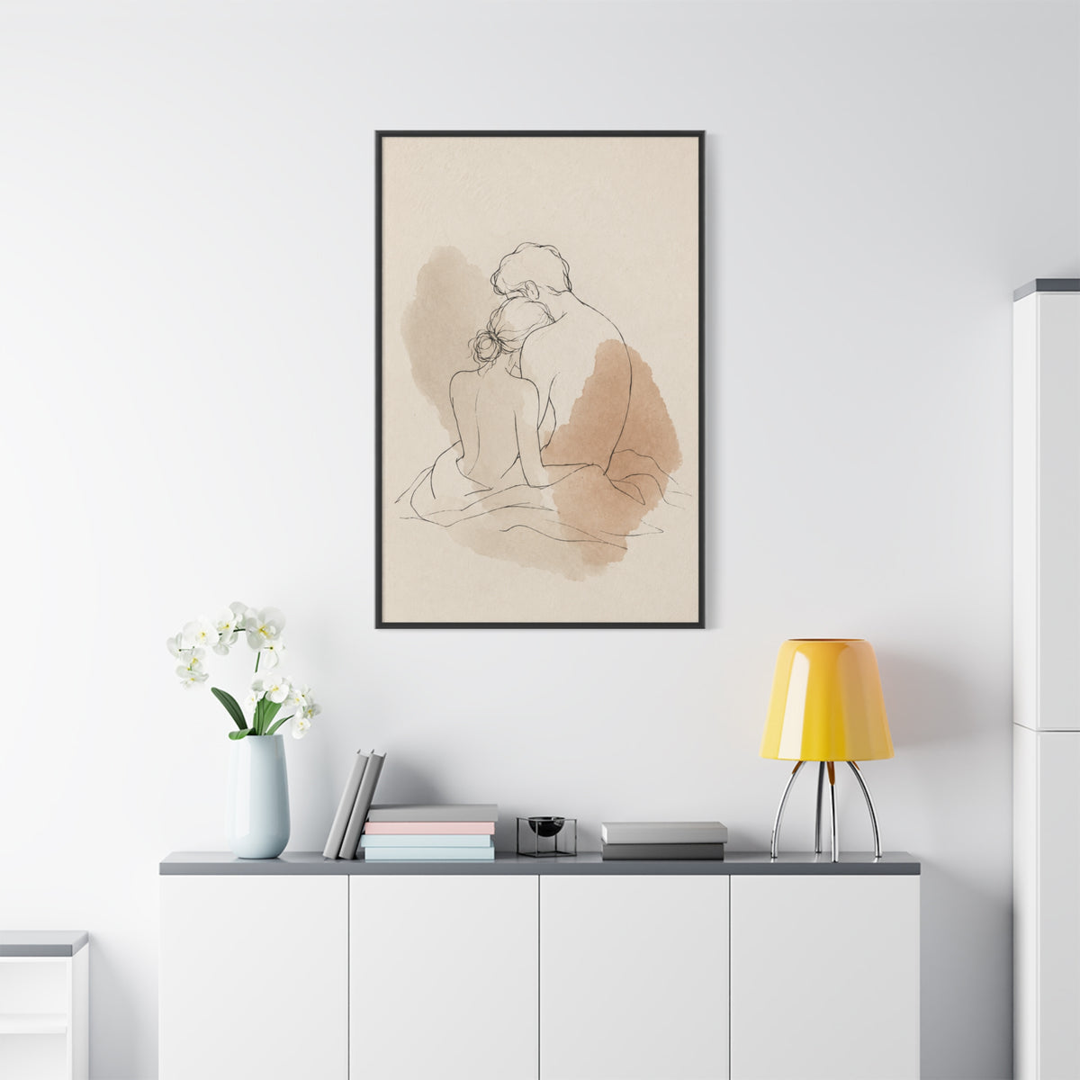 Delicate Sketch Couple Quiet Intimacy Wall Art & Canvas Print