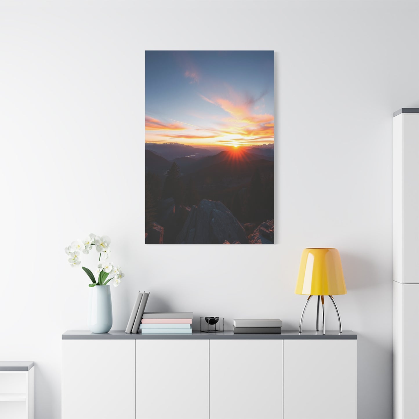 Zenith Glow: Mountain Reverie Wall Art & Canvas Print