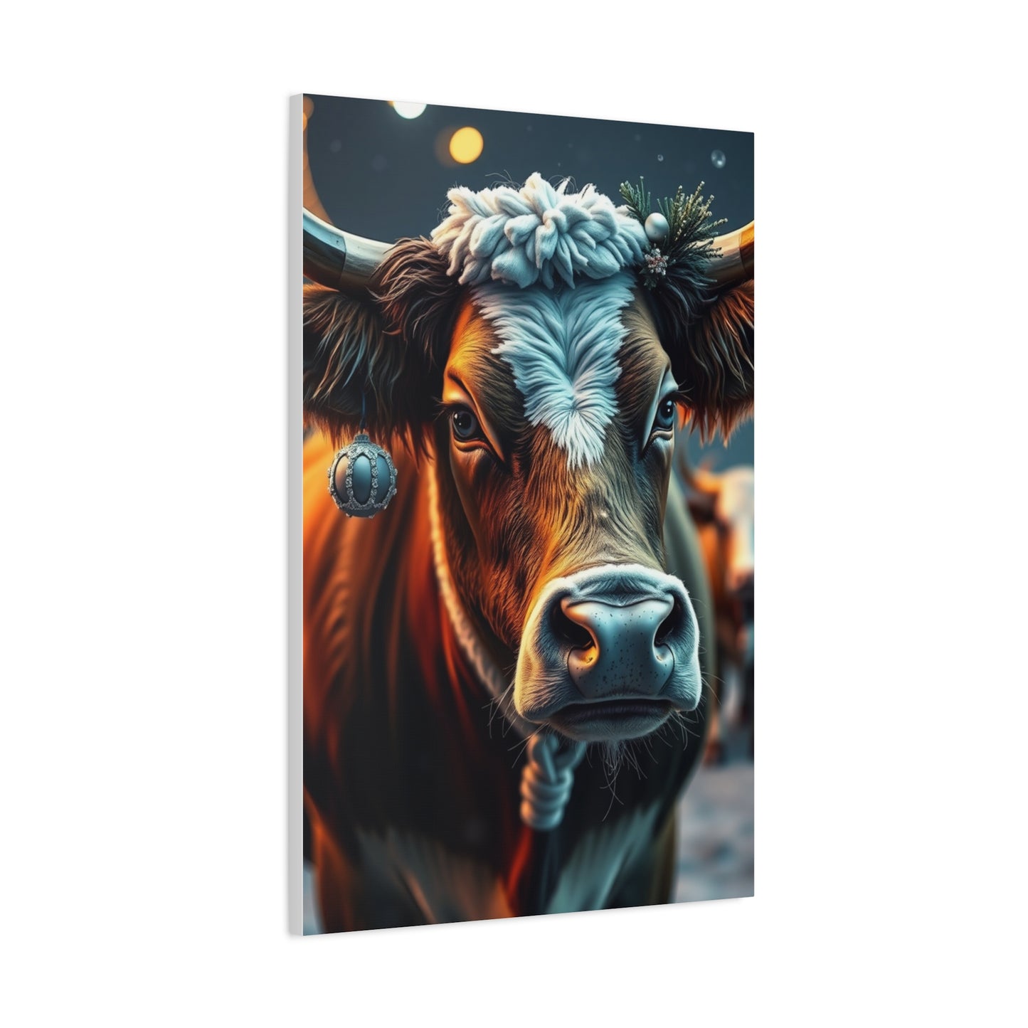 Christmas Cow Art Luxury Canvas Wall Art & Canvas Print