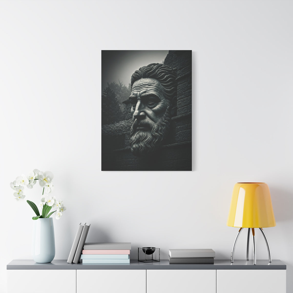 Ancient Stone Philosopher Bust Wall Art & Canvas Prints