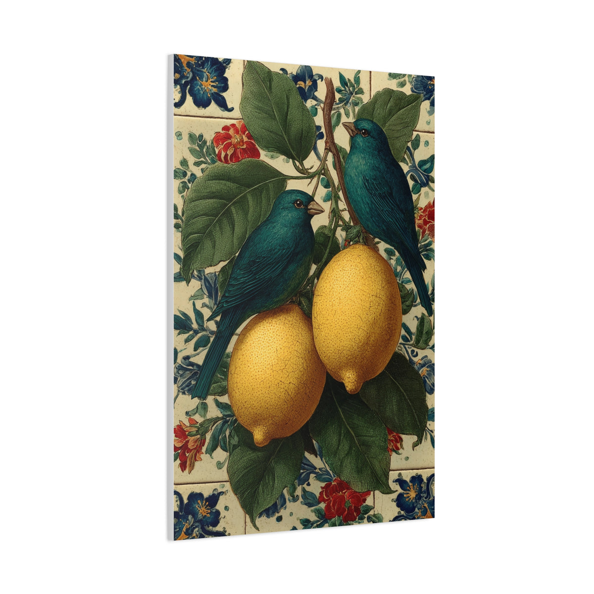 Italian Lemon & Birds Decorative Kitchen Wall Art & Canvas Print