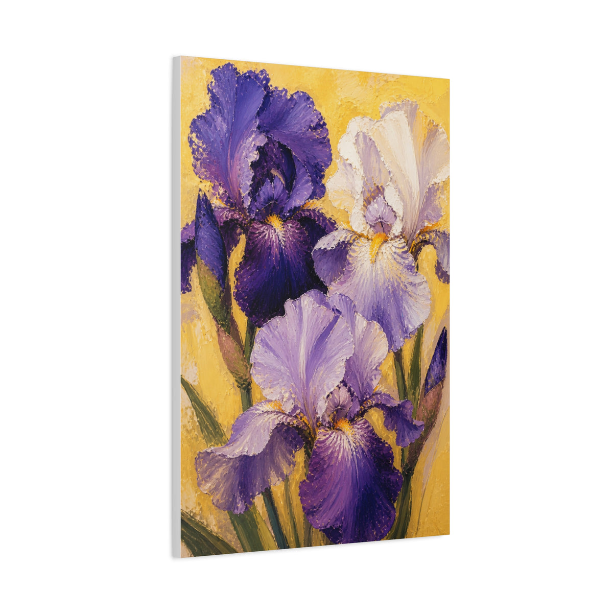 Iris Floral Impasto Painting Wall Art & Canvas Print