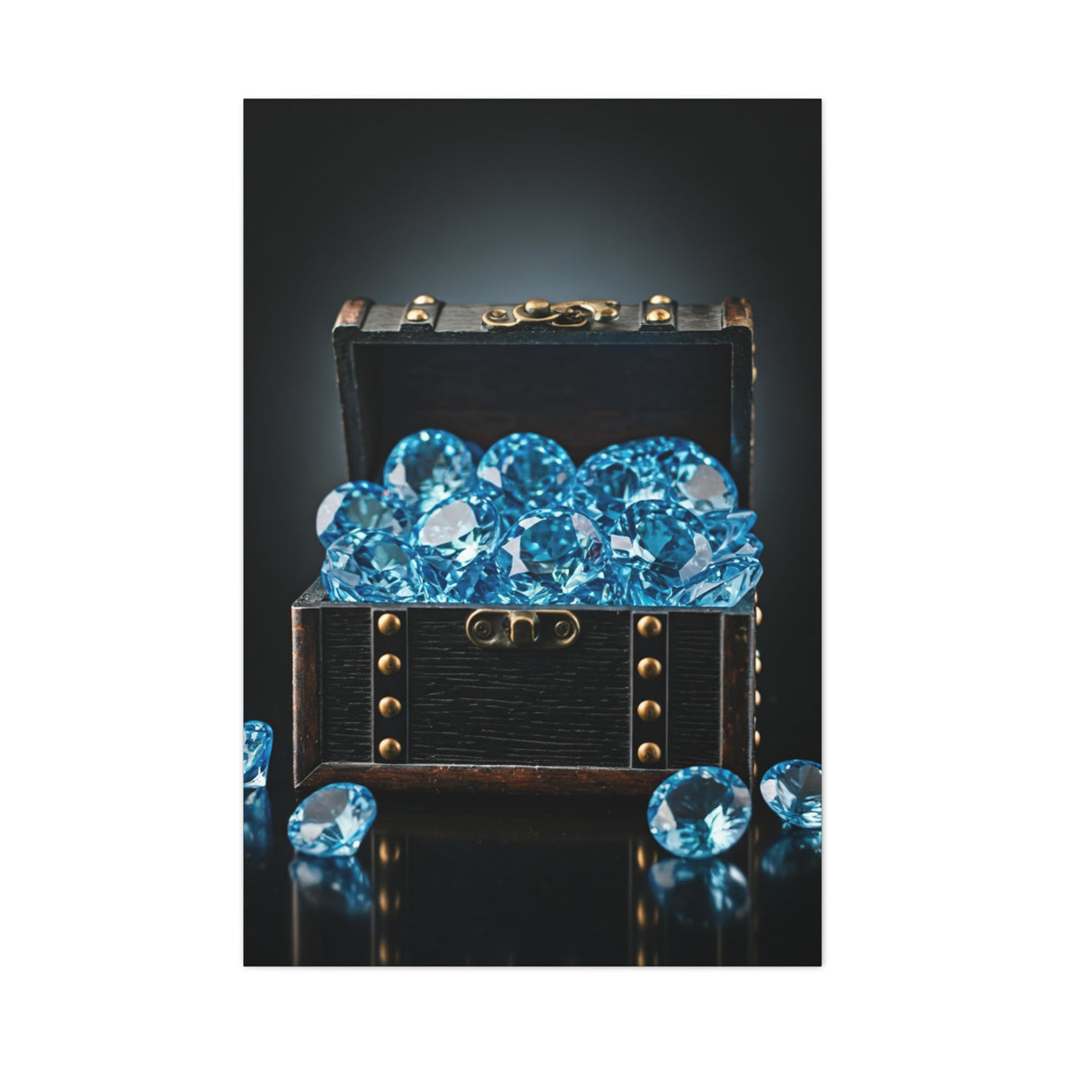 Blue Diamond Treasure Chest Wall Art & Canvas Prints