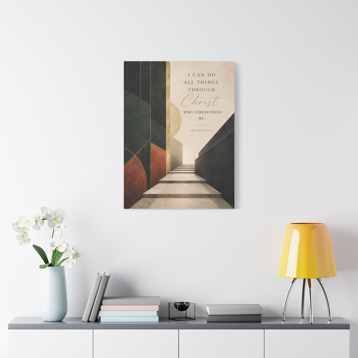 Philippians 4:13 Modern Perspective Scripture Wall Art & Canvas Print