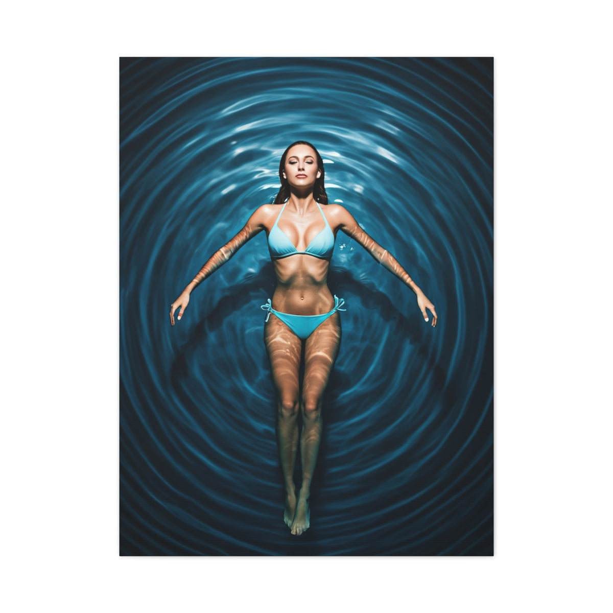 Floating Serenity in Deep Blue Pool Wall Art & Canvas Prints