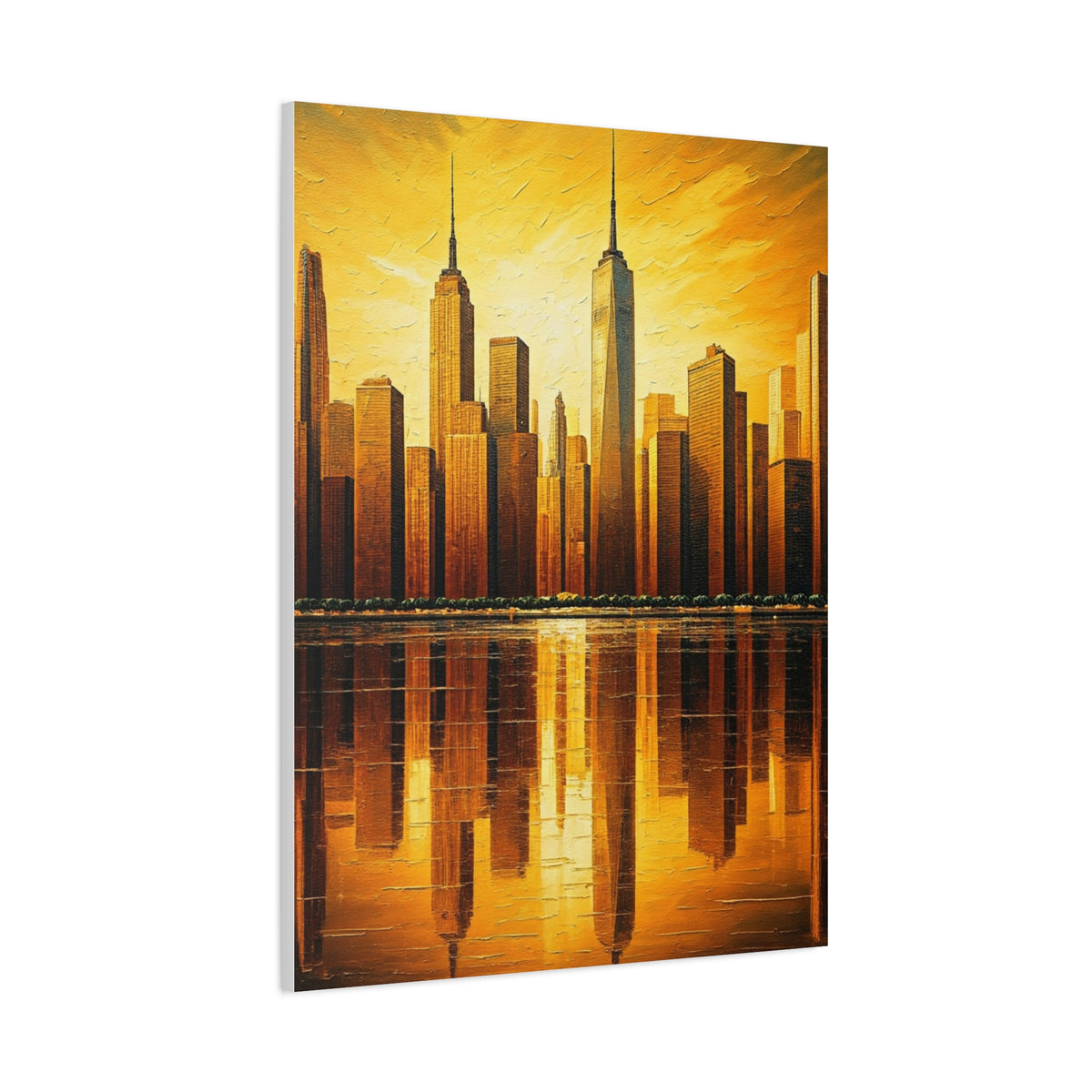 Skyline Reflections in Gold Wall Art & Canvas Prints