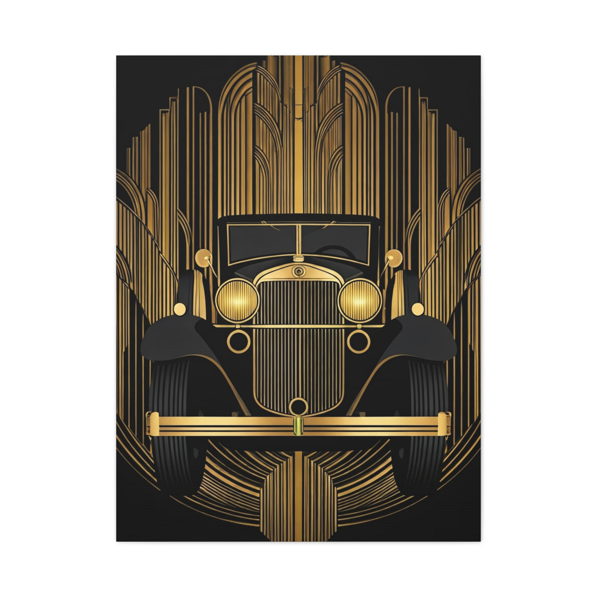 Classic Gold Roadster Art Deco Wall Art & Canvas Prints