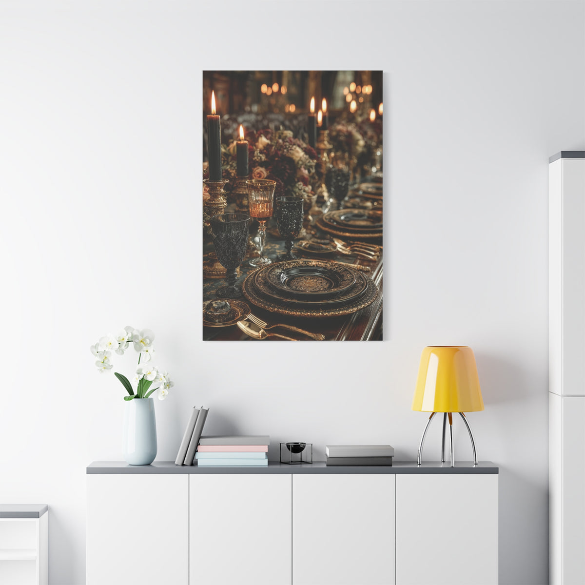 Candlelit Luxury Dinner Table Wall Art & Canvas Print