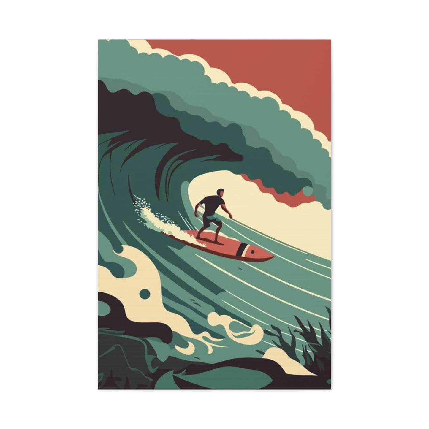 Wave Surfing Graffiti Wall Art & Canvas Prints