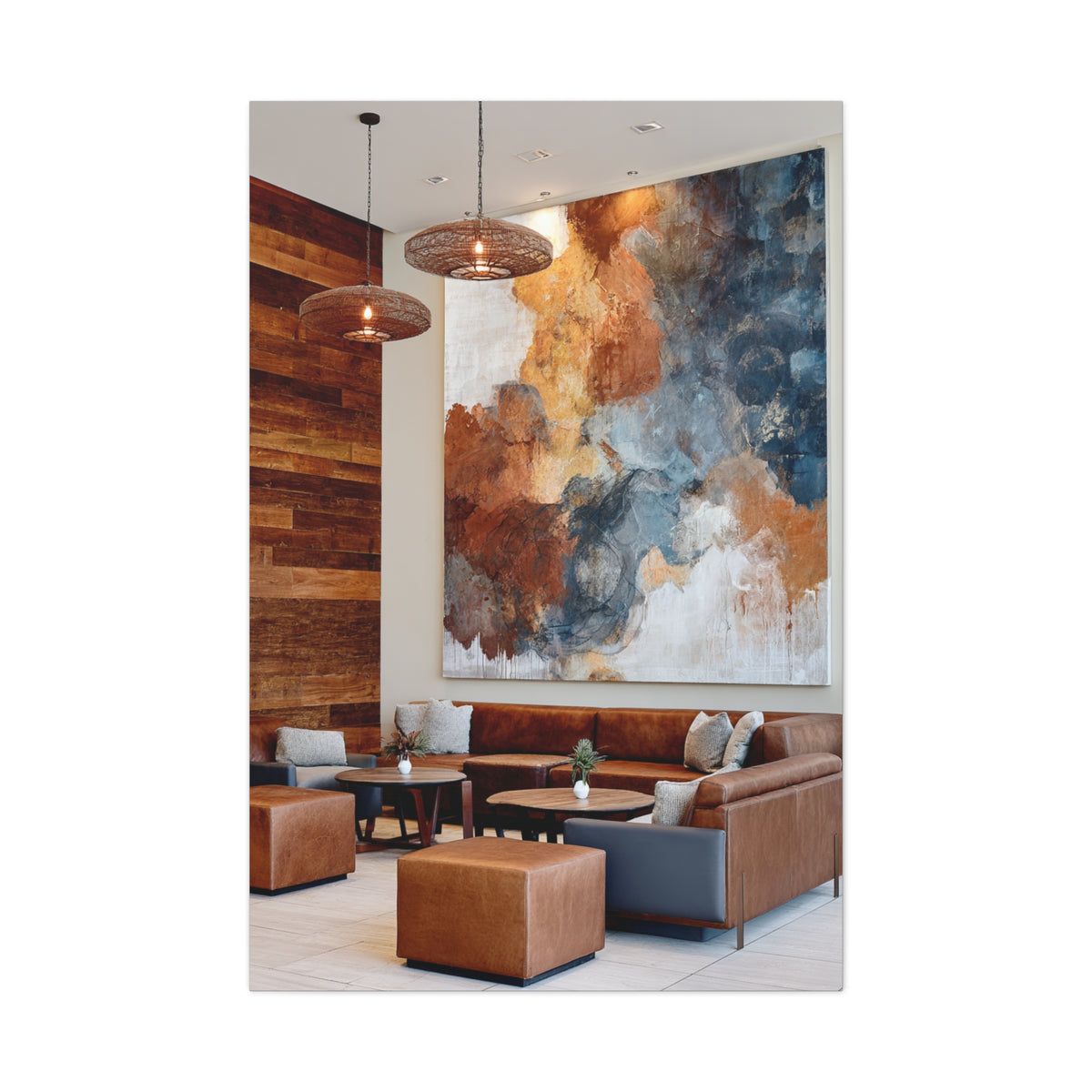 Luxury Earth Abstract Hotel Lobby Wall Art & Canvas Print
