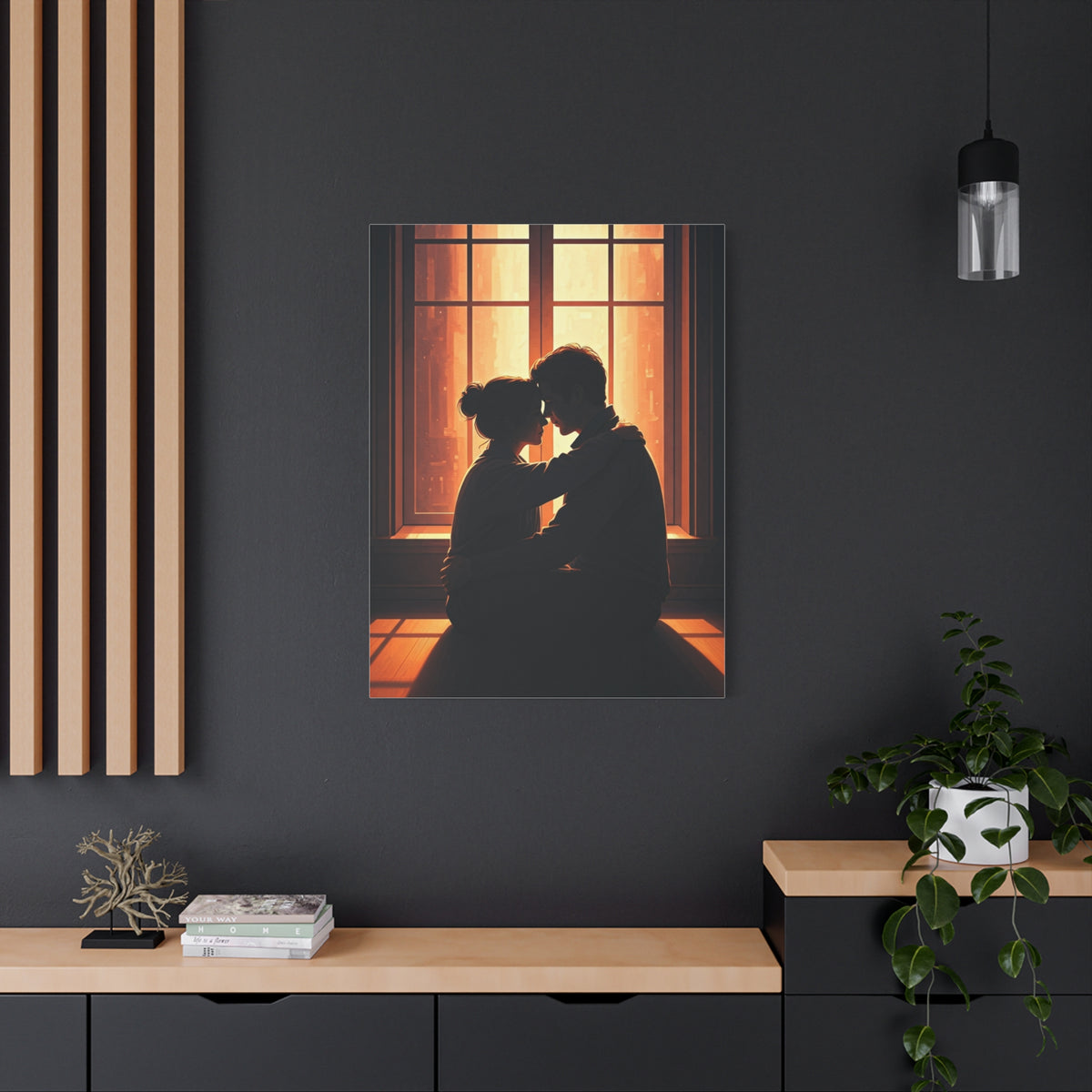 Quiet Embrace by Sunlit Window Wall Art & Canvas Prints