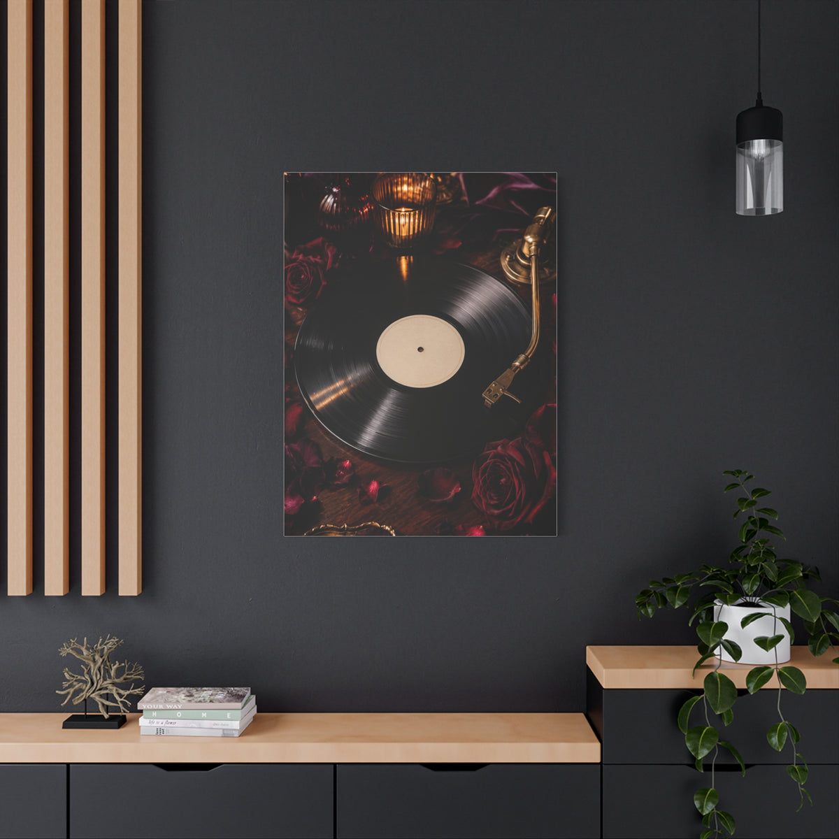 Vinyl Record Candlelit Romance Still Life Wall Art & Canvas Print
