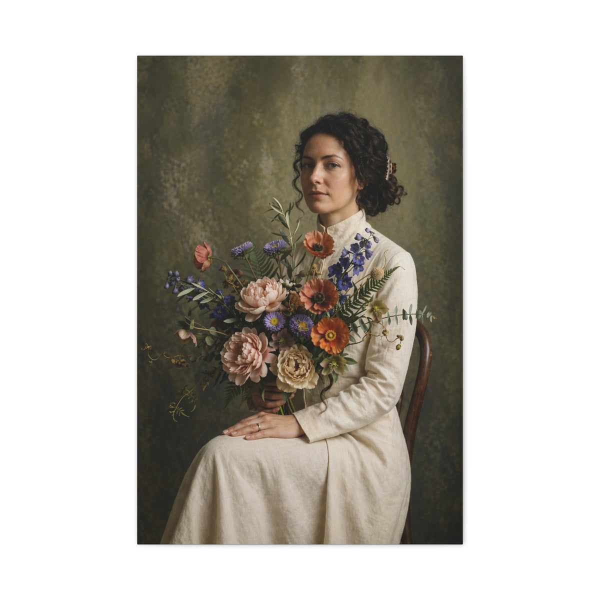 Timeless Floral Portrait Study Wall Art & Canvas Print
